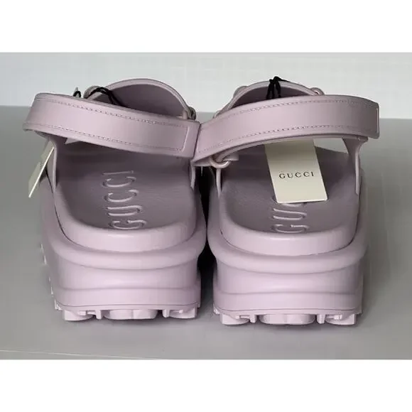 Gucci Women's Horsebit Rubber Pink Slingback Sandals 9 US (39 Eu) IT 742435 NIB - Picture 9 of 14